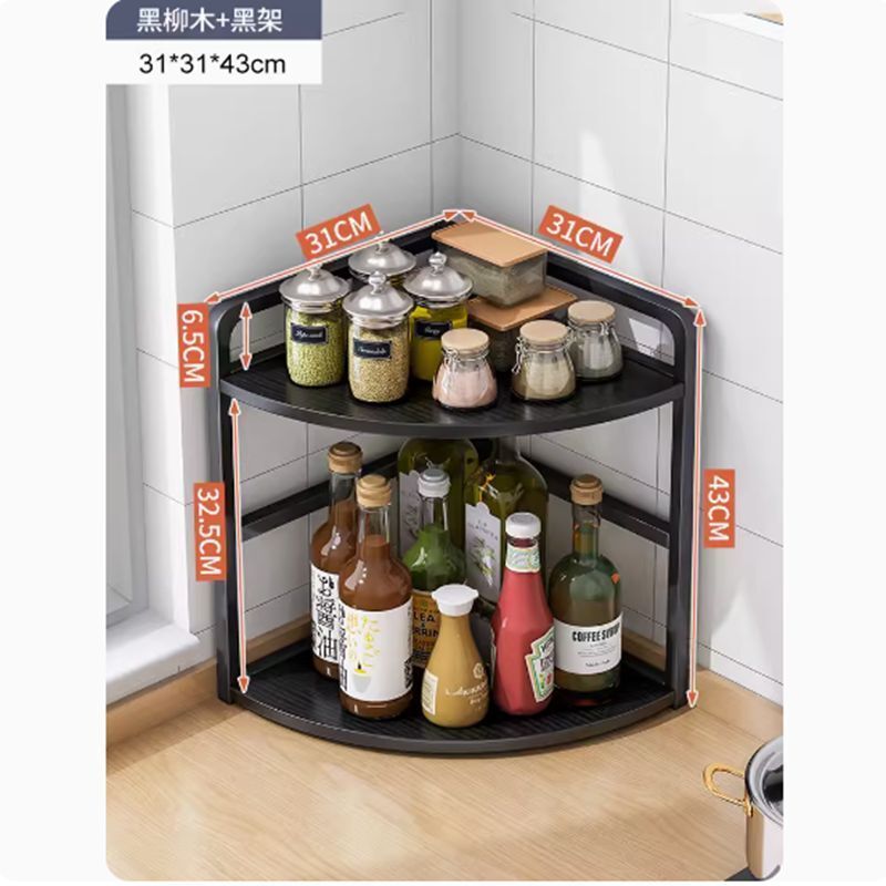 キッチンラックカウンタートップコーナー三角形スパイスラックコーナースパイス収納ラック多機能スパイスラック|undefined