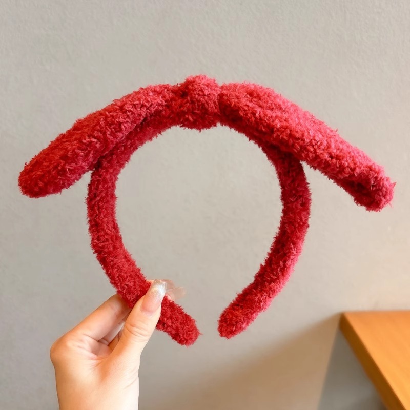 Otoño y invierno de Anchor Rojo de peluche banda de cabello de alta sensación de niños joyería de cabello coreana cara pequeña tarjeta de cabello banda de cabello para mujeres
