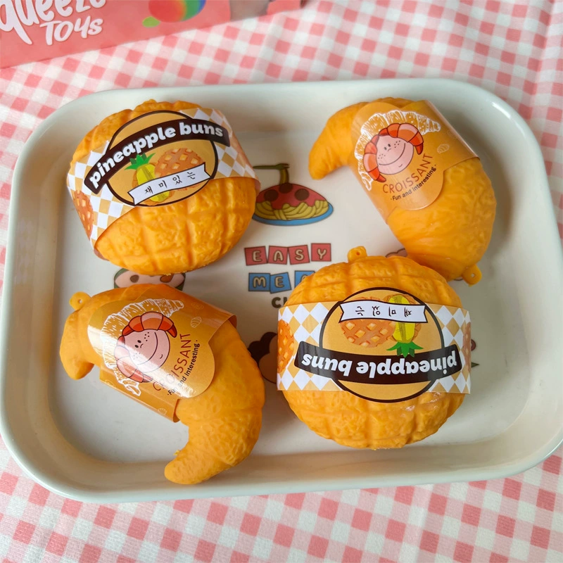 Игрушечный ананас-круассан, сжимающийся и распирающийся, антистресс-игрушка, оптовые поставки от производителя детских игрушек из Иу.