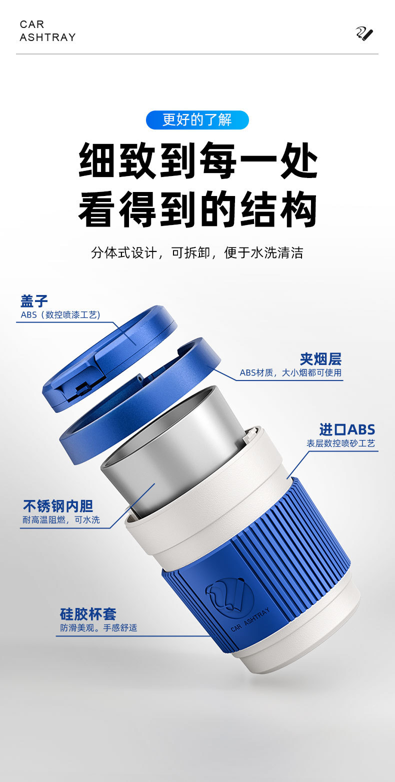 New Car Ashtray with Lid, Metal Inner Container to Prevent Ash from Flying, Creative and Personalized for Women, Cute Coffee Cup Design