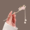 1# pink peach blossom bun