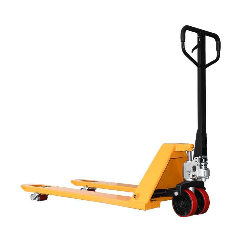 Carrileta elevadora de ganado de piso bajo manejo hidráulico manual 35mm pequeña 51mm elevación manual empujada pallet hidráulico remolque carretilla elevadora