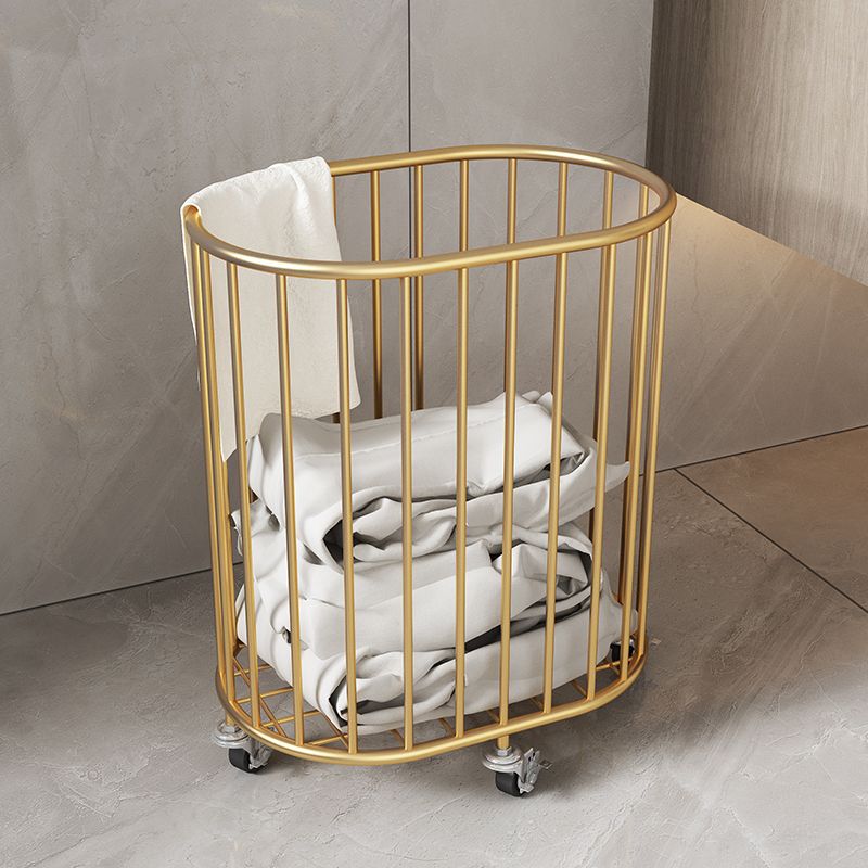Trendy Laundry Basket for Bathroom Storage of Dirty Clothes, Metal Laundry Bin