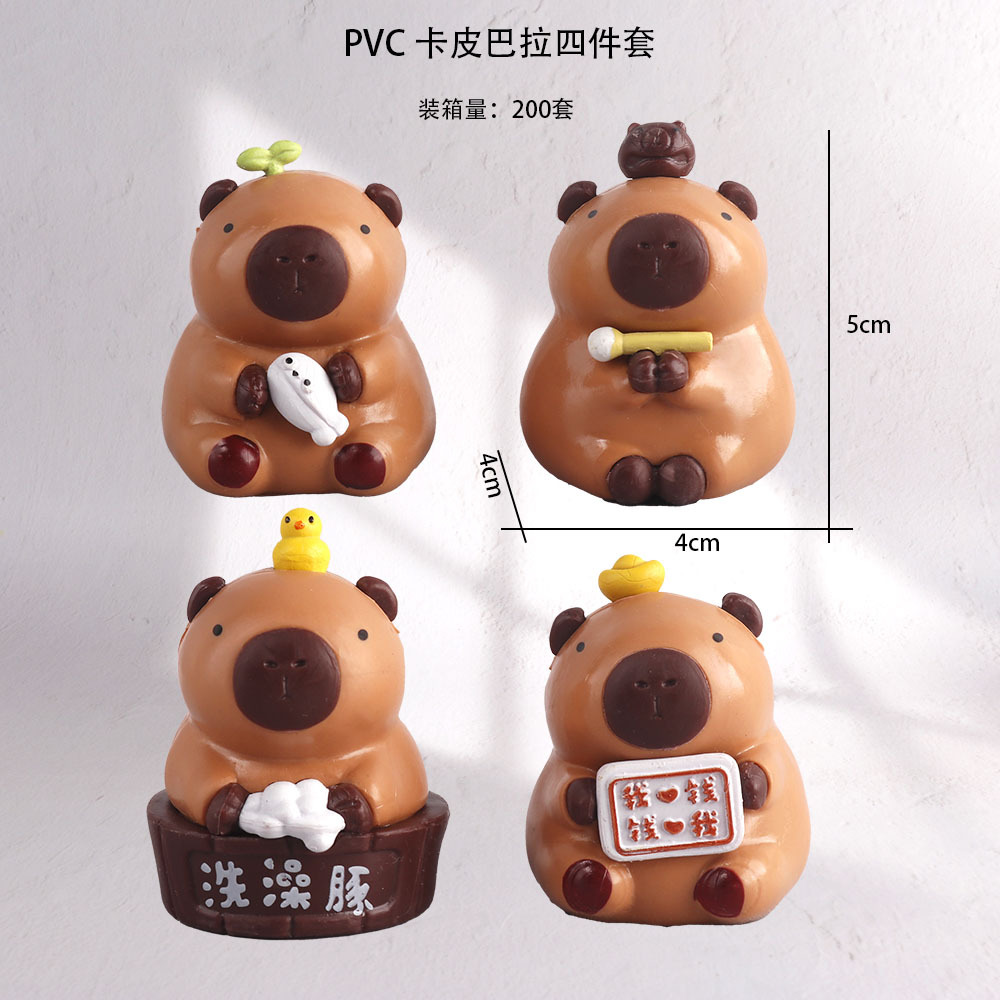 Decoración de pastel de cumpleaños para niños lindo conejillo de indias Kapibala decoración de marca para hornear postre vestido de mesa