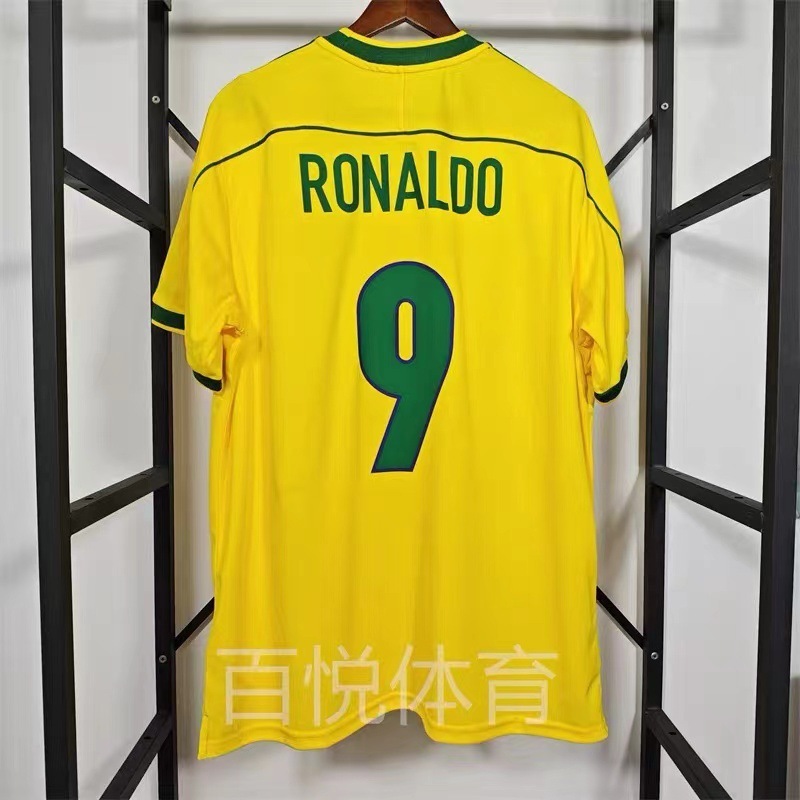 レトロジャージサッカーユニフォームクラシックスヴェッチャネコウブリジルACロナウドメッシジダンプジョールジャージ|undefined