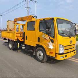 一汽解放双排座虎VR随车吊 直臂式吊机多功能随车起重运输车厂家