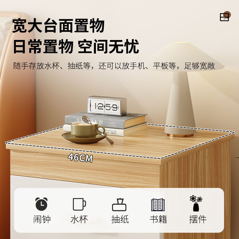 Mesa de cama de madera maciza dormitorio casero al lado de la cama almacenar armario pequeño alquiler de habitaciones estante moderno simple