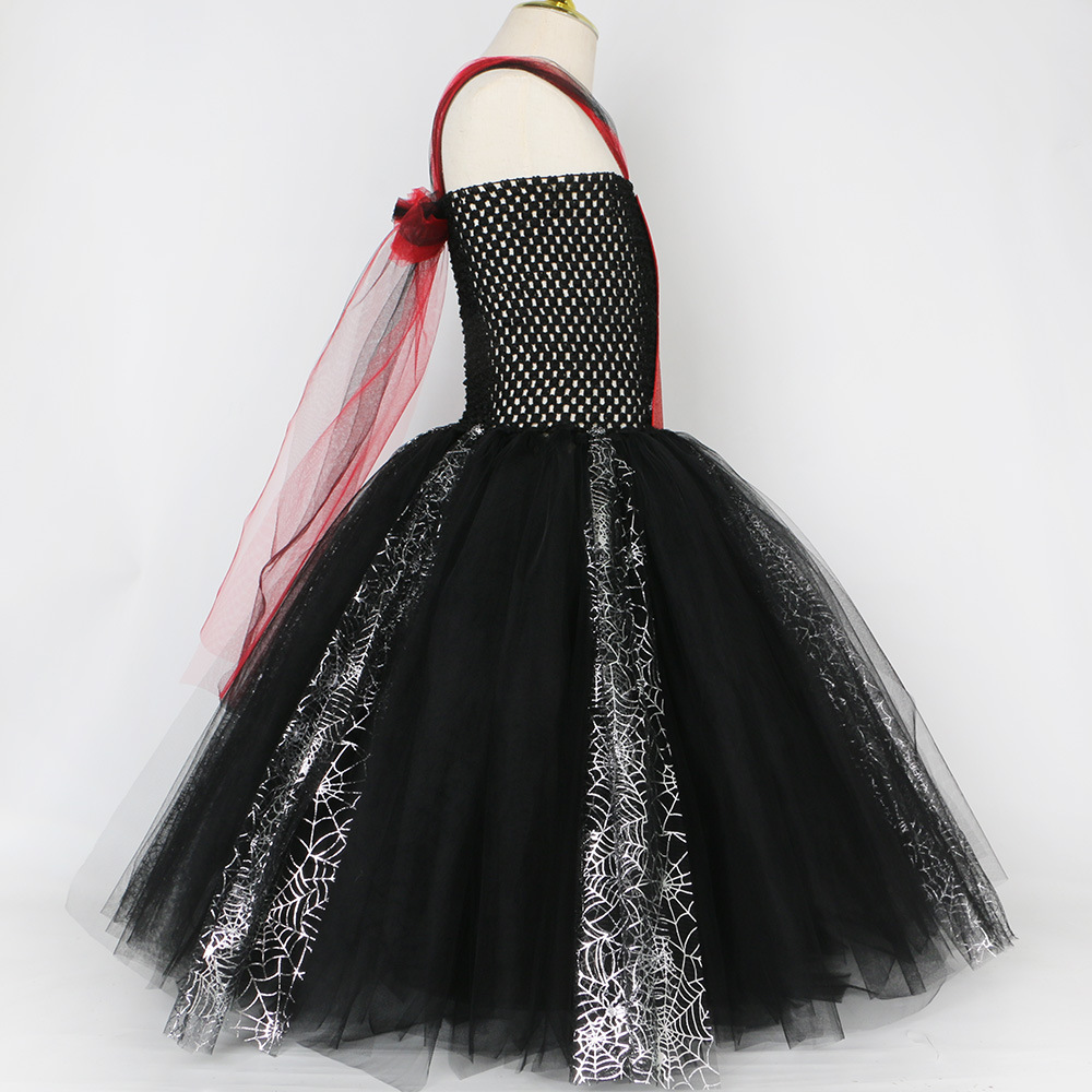 Abbigliamento per neonate costume ragazze ragnatela strega gonna vestito strega vestito gonna in tulle a rete_voghion.com