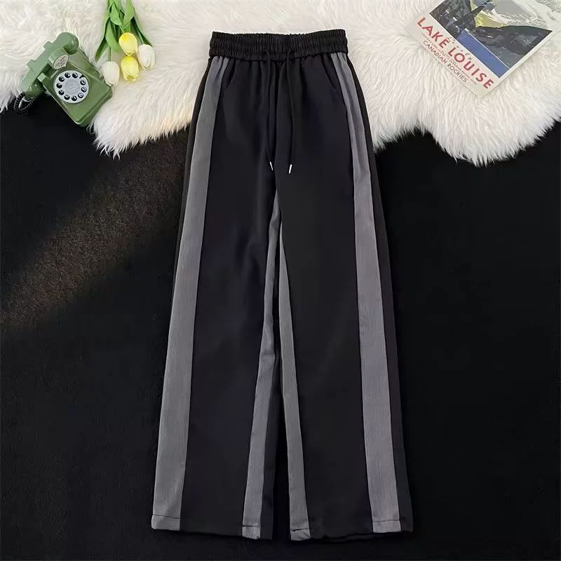 Американские ретро повседневные брюки мужские летние боковые цвета в полоску спортивные брюки свисают брюки-корсетки свободные широкие брюки