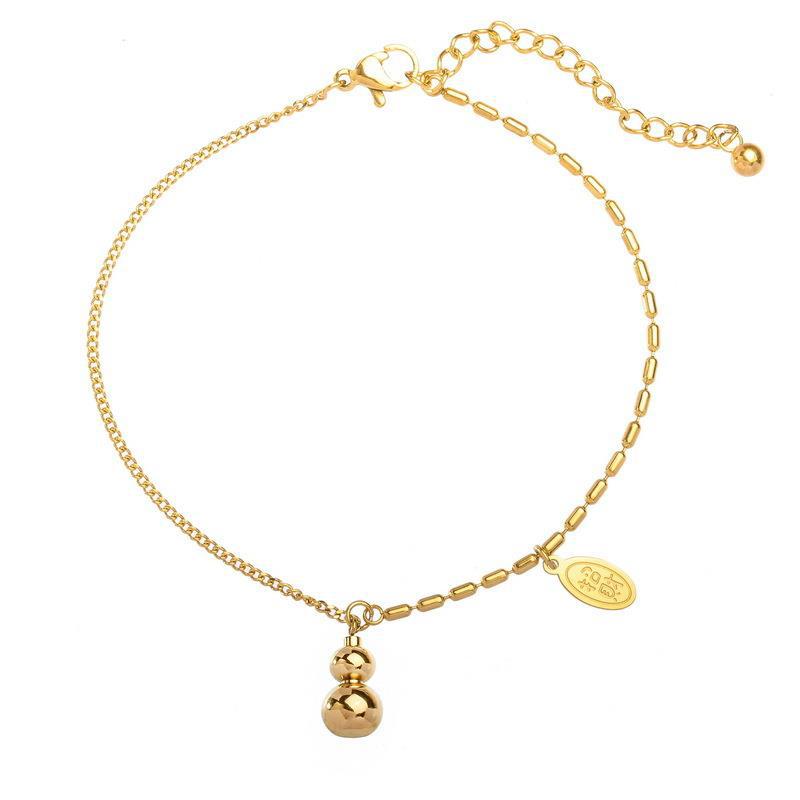 Lucky Calabash tobillera mujer nuevo estilo chapado en oro de 18 quilates sexy moda nicho no se desvanece