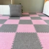 Linen cotton gray * pink