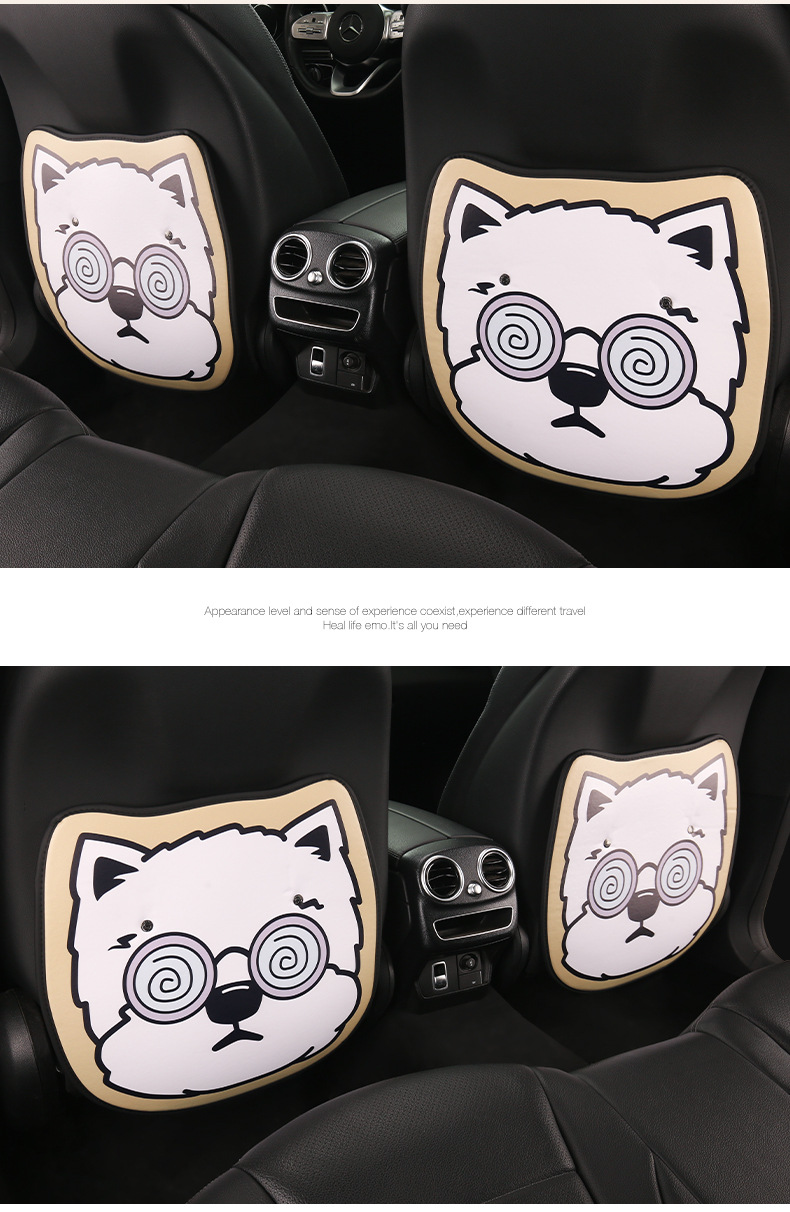 Puppy Lady Cute Cartoon Car Seat Back Anti-Kick Pad Car Seat Back Anti-Fouling Pad Rear Anti-Kick Pad