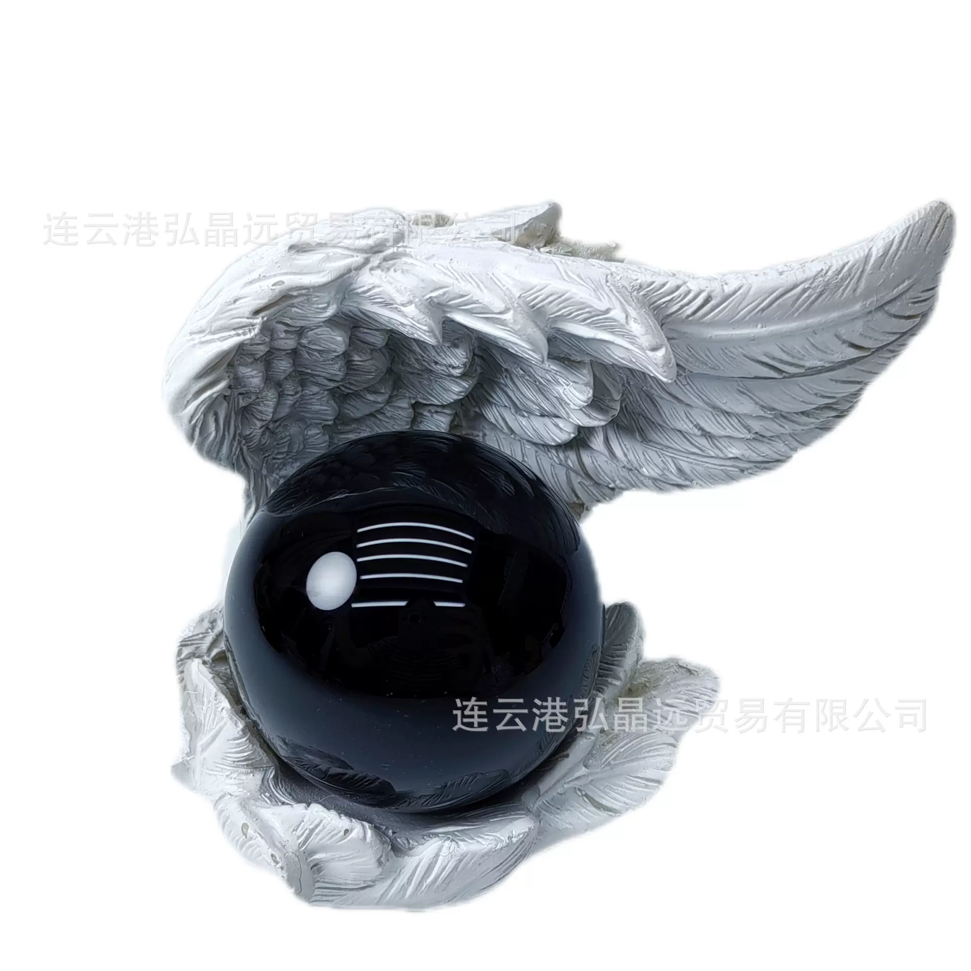水晶球底座底托首饰饰品收纳盒创意天使翅膀树脂桌面装饰摆件