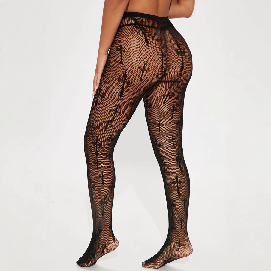 Καλσόν δίχτυ plus size sexy openwork κολάν για γυναίκες_voghion.com