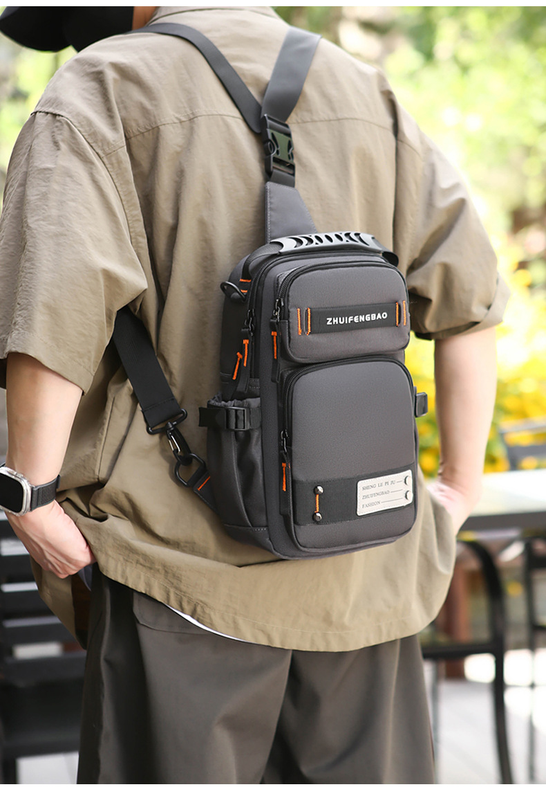 New fashionable men's chest bag, multi-functional dual-purpose backpack, simple small backpack, outdoor single-shoulder travel crossbody bag undefined