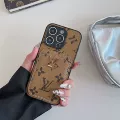 Card holder-brown large flower