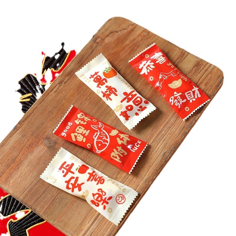 2024 Año Nuevo engrosado Dragon año turrón bolsa de embalaje hornear café azúcar máquina de sellado bolsa copo de nieve crujiente bolsa de dulces