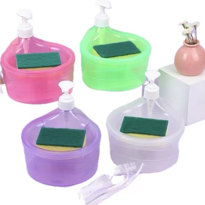 Fabricante transfronterizo detergente de cocina presión presión presión esponja sasafrás caja de prensa cepillo de limpieza caja de jabón jabón jabón líquido caja de jabón