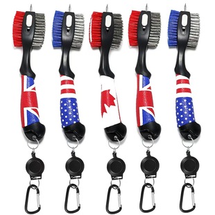 Cross-border wholesale golf flag brush golf cleaning tool golf ball head double-sided cleaning brush groove cleaning