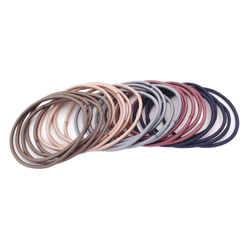 100 unids/bolsa cuerda de pelo simple Pequeño anillo fino cuerda de pelo chica lazo de pelo banda de goma elástica alta banda de pelo básico tocado