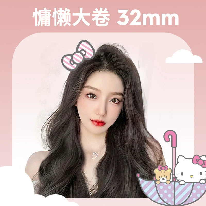 [Клоуни Hello Kitty автоматически крутящийся стайлер длительной фиксации без повреждения волос двойные желоба антиожог большой волны]
