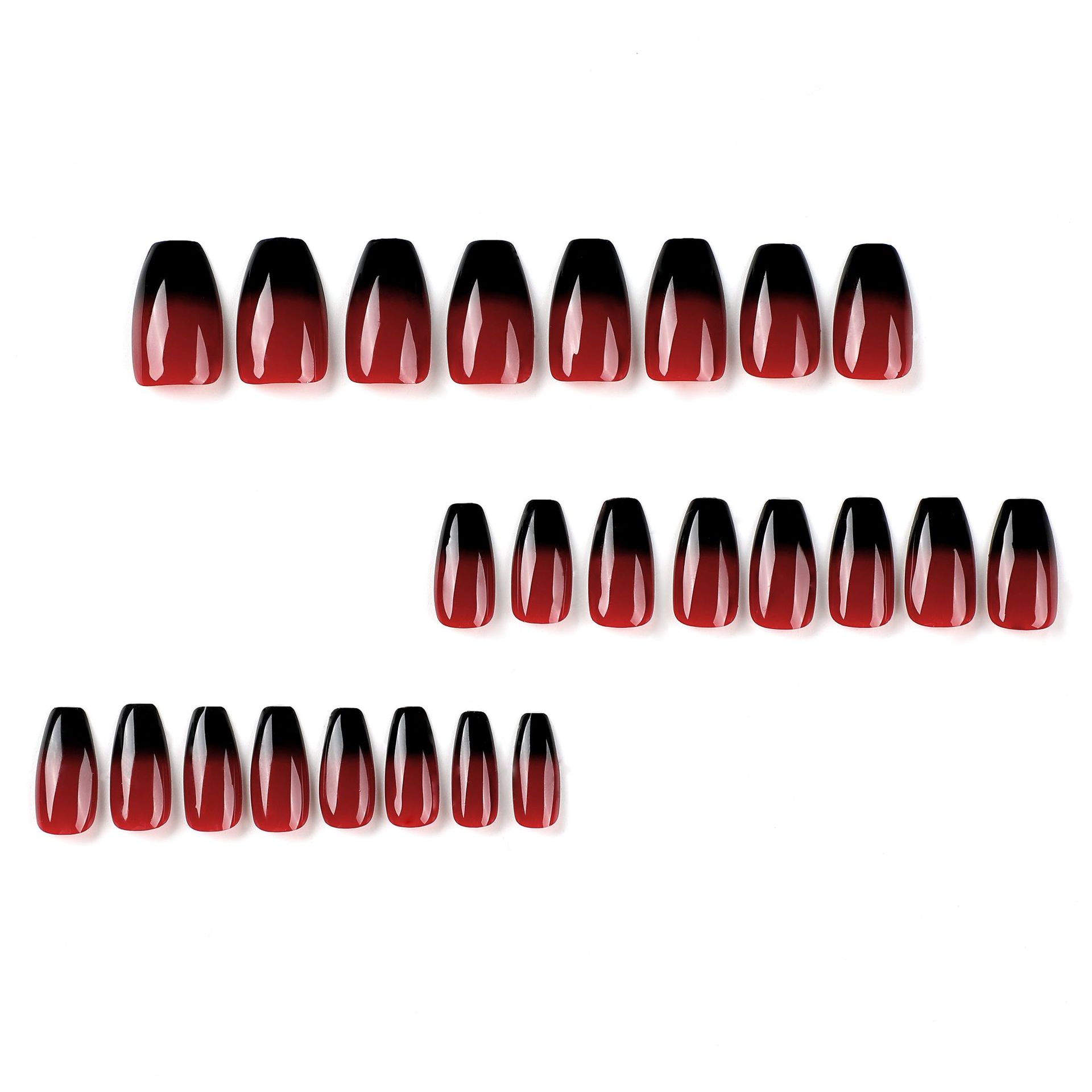 Usar UÑAS DE MANICURA roja negro francés etiqueta engomada del clavo pieza de clavo extraíble pieza de clavo pegatina completa prensa en las uñas