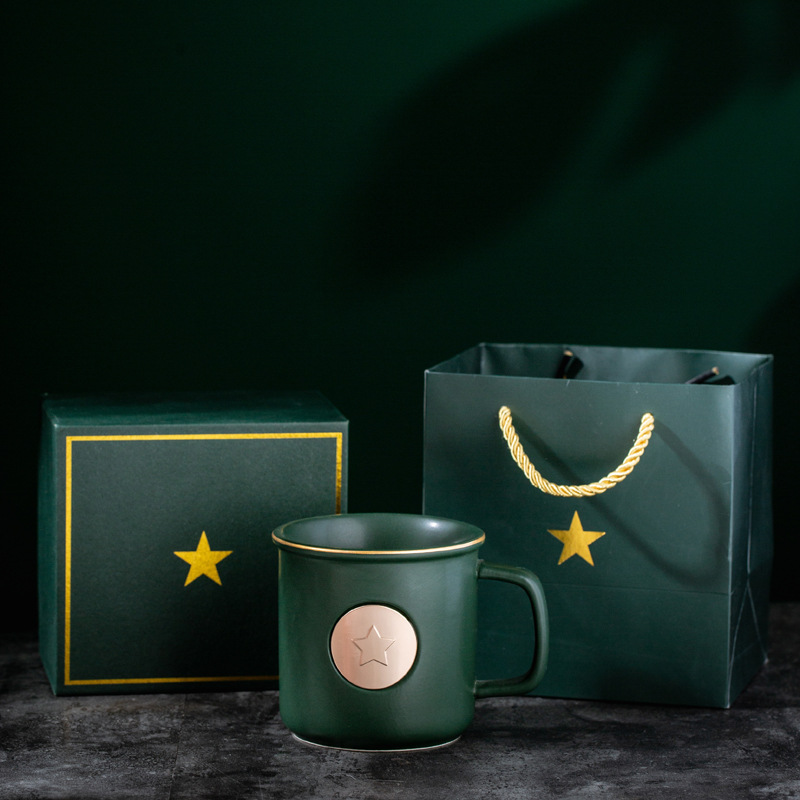 Taza de esmalte de bronce original, taza de cerámica, taza de café, taza de agua, logotipo impreso publicitario