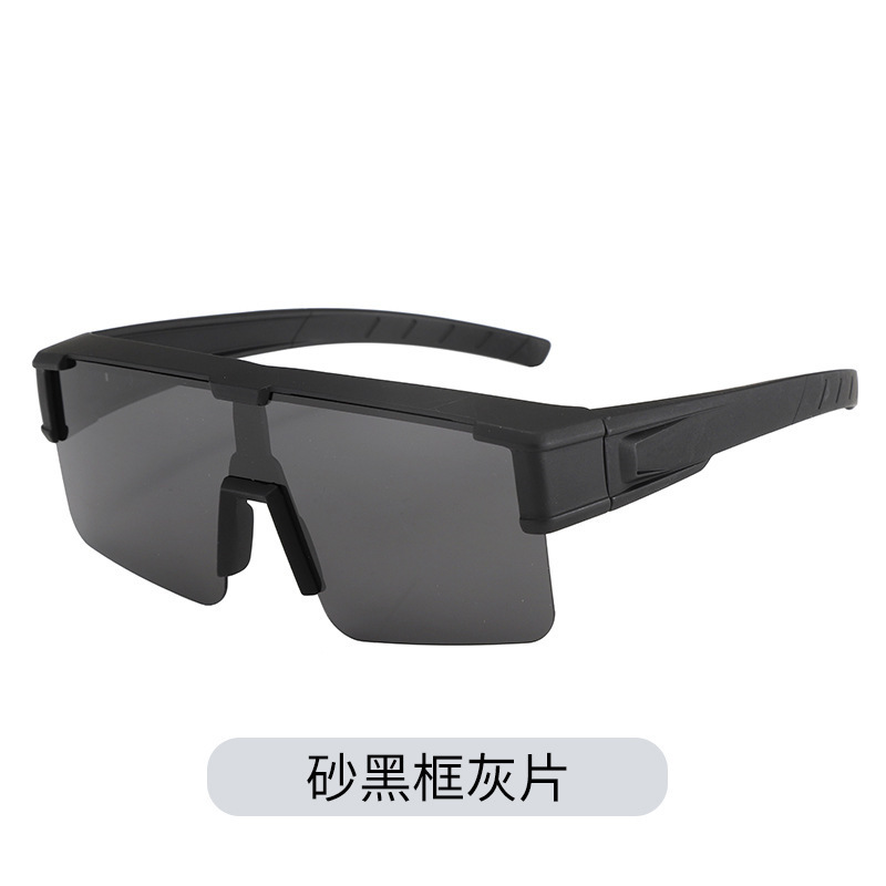 欧美新款TR90高级感镀膜偏光墨镜近视套镜户外骑行一体护目太阳镜|undefined