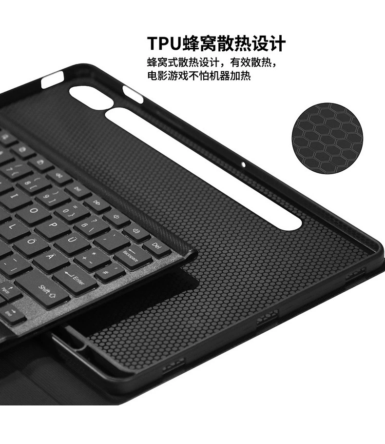 Клавиатура назад подсветка Galaxy Tab S8+/S8 Ultra, сенсорная клавиатура, лоток для пера, чехол