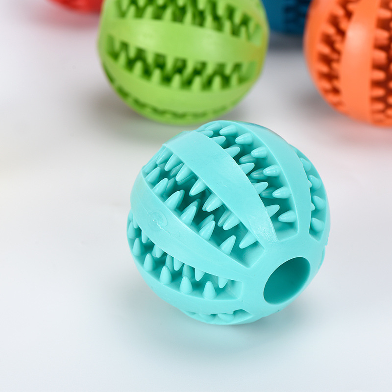 Pelota de goma elástica antiestrés con forma de sandía espinosa para perros, juguete dental y dispensador de comida para mascotas