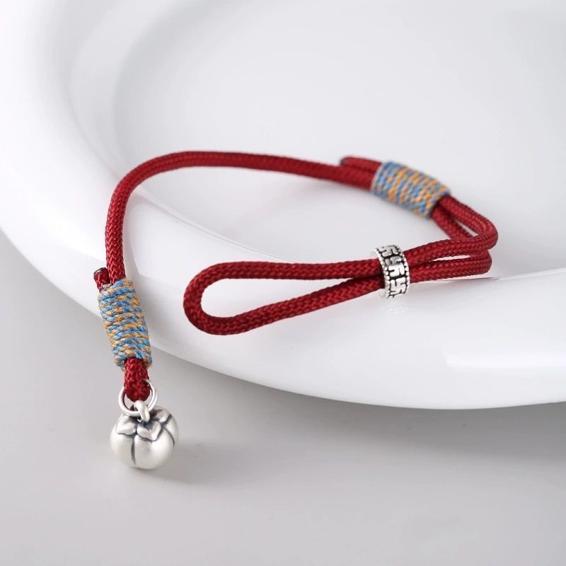 2025 New Style Persimmon Bracelet for Men and Women, Chinese Style Dragon Zodiac Year Woven Red Bracelet, Simple Gift