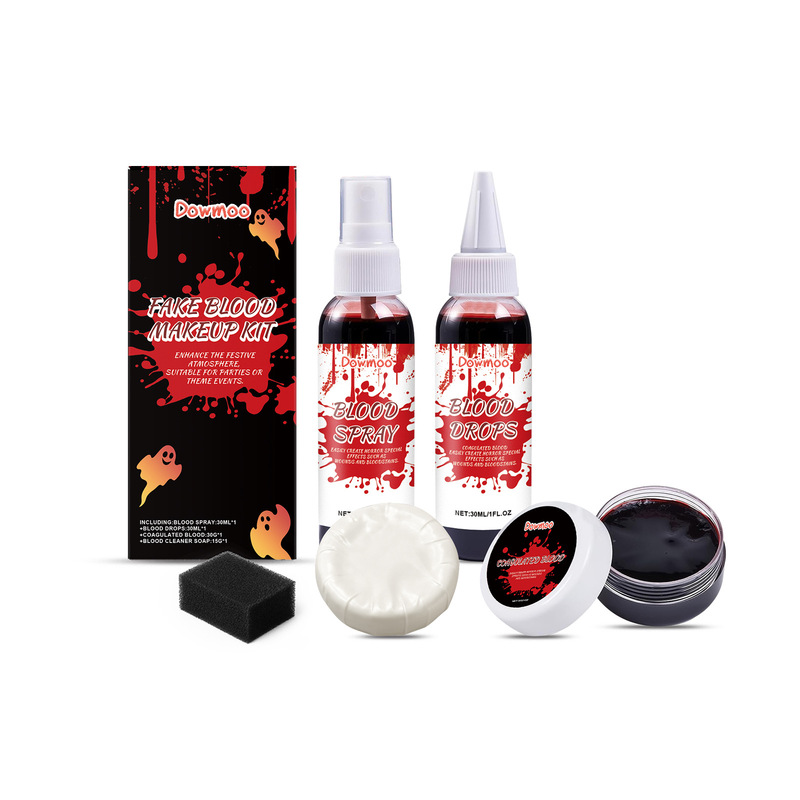 DOWMOO万圣节假血化妆套装搞怪妆容血浆滴剂化妆仿血道具节日派对|undefined