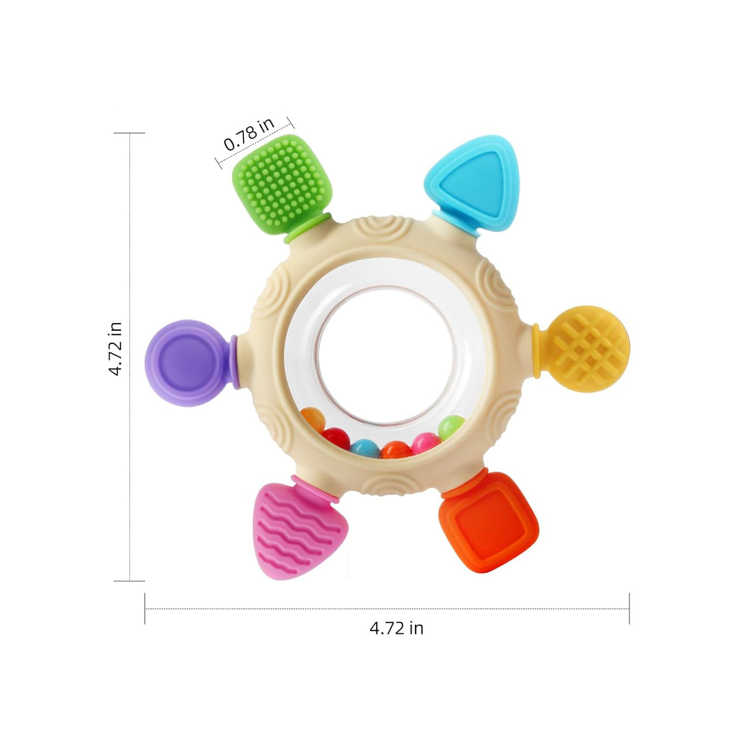 Rattle teether (yellow)