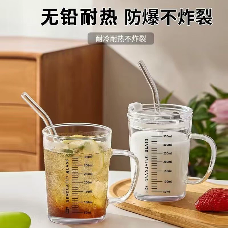 Детская чашка молока с стаканкой Прозрачное стекло для завтрака овсяная чашка микроволновка для нагрева и утолщения питьевого молока чашка