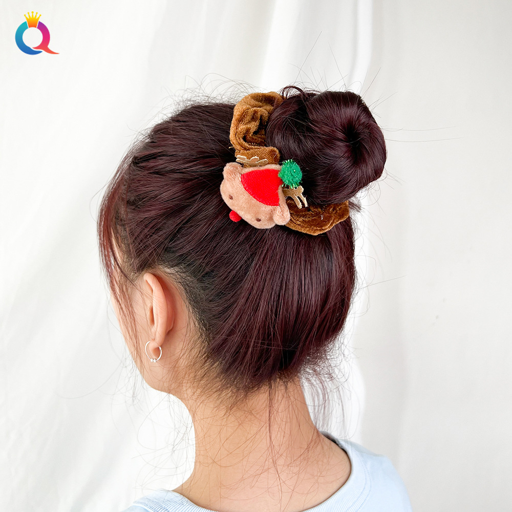 Christmas gift Christmas headdress plush large hair band high-grade hair tie ins large ring_voghion.com