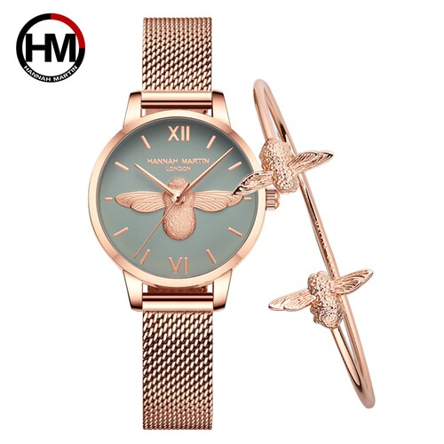 Xiaohongshu ins trendy female British niche watch Japanese movement OB same style 3D little bee female watch