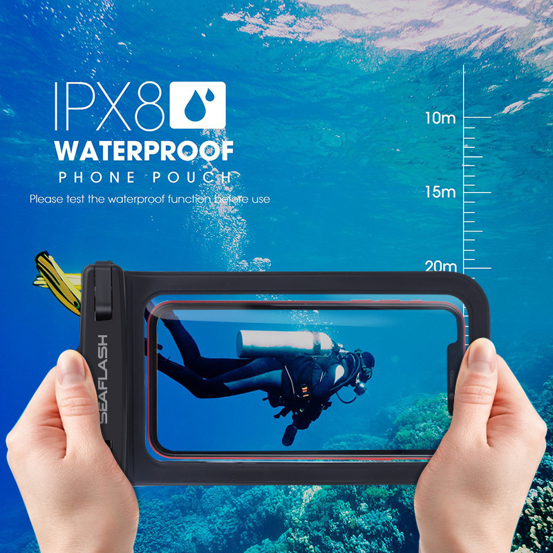 工場直売PVC携帯電話防水袋水泳漂流透明タッチパネル適用華為リンゴ防水袋|undefined