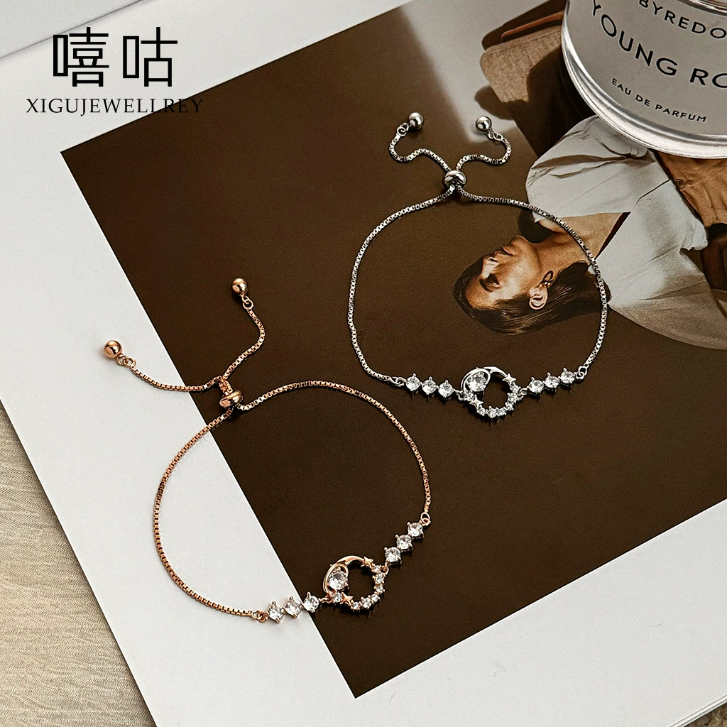 H0145 S925 Серебро Планета Zircon браслет звезда тянущий новый аксессуар для рук темперамент ниша премиум