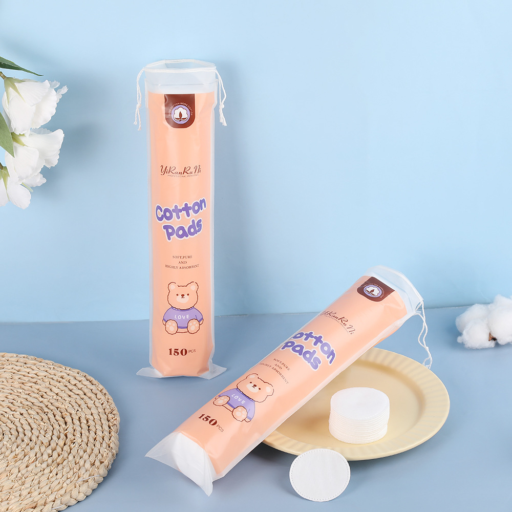 algodón de maquillaje redondo de dibujos animados húmedo desechable especial de absorción de agua húmedo algodón de maquillaje doméstico sin desprendimiento de la piel