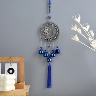 Sunflower wrought iron wind chime pendant star moon disc diy bell metal wind chime pendant gift wholesale