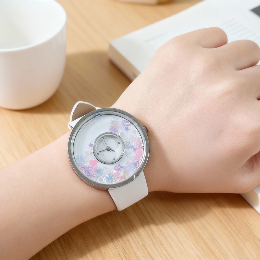 Fashion Versatile Watch for Women Cute Classic Quartz Watch Glitter Rotating Ladies Student Gift Wholesale Factory