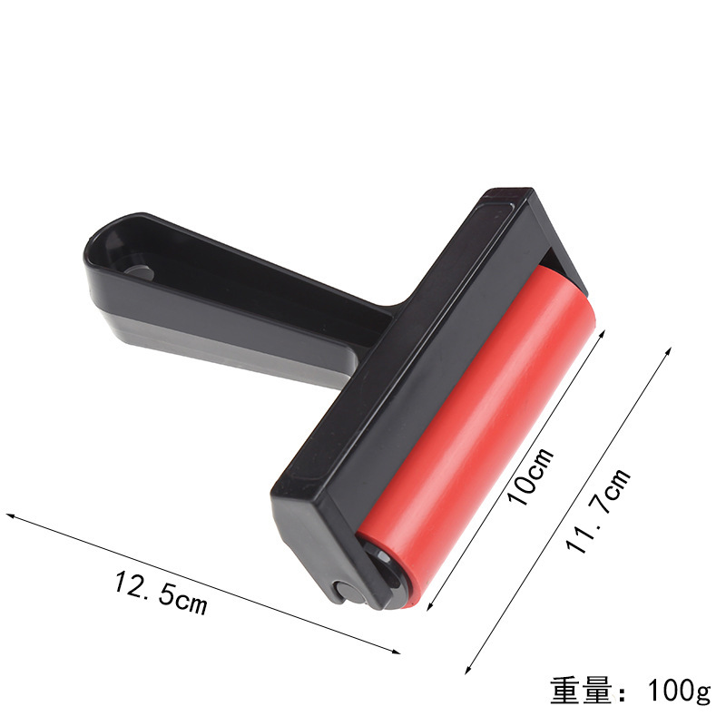 Tambor de impresión de 10 cm, juego de pintura con diamante, rodillo rojo, rodillo de tinta de arte, rodillo de tubo de goma de impresión para niños