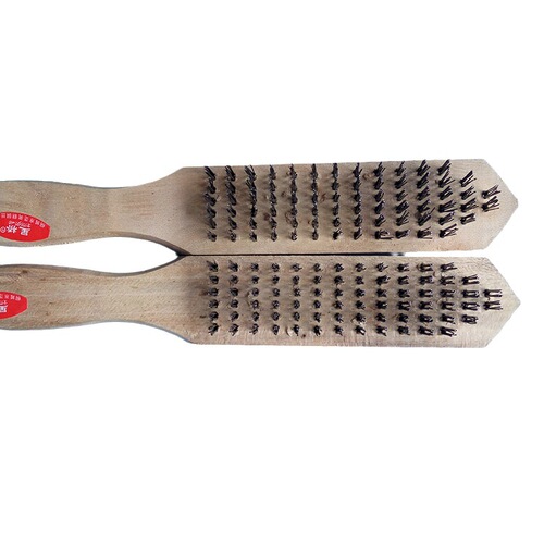 Manufacturer wooden handle wire brush rust removal brush steel nail fish scale planer fish scale scraper wire brush thickening