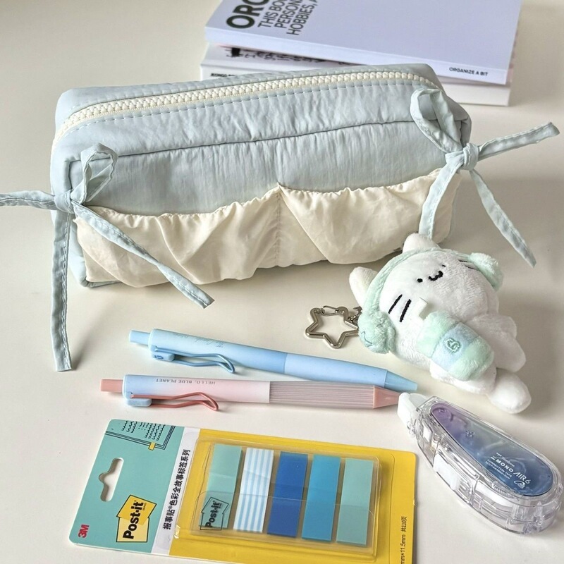 クラウドトーストリボン鉛筆バッグ高見え中学生女子大容量文具箱鉛筆収納袋|undefined