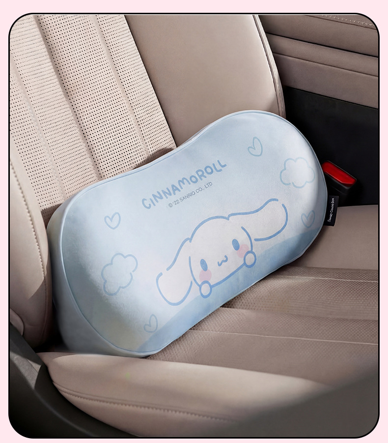 Sanrio car seat gap breathable cushion My Melody headrest for driving, Tesla neck and waist support