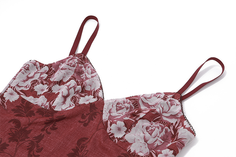 Summer Women Clothing Retro Printed High Grade Strap Dress Evening Dress