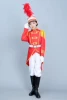 Red + white leatherless boots with feathers