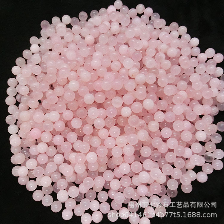 4-14mm Rose Quartz Half-Hole Non-Porous Pink Crystal Hibiscus Pink Ball Bracelet Earrings Pink DIY Jewelry with Beads