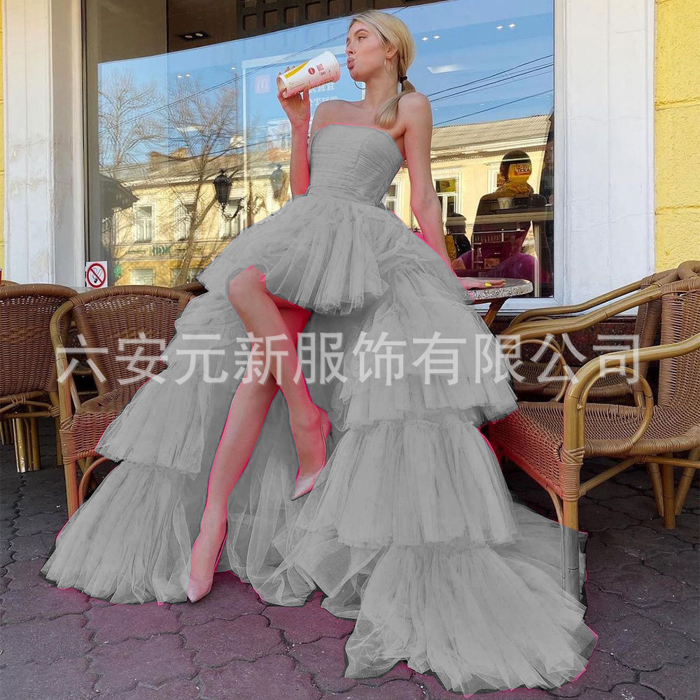 2023 europeo y americano Comercio exterior Amazon AliExpress deseo nuevo tubo superior falda de la torta boda bola del banquete vestido noche