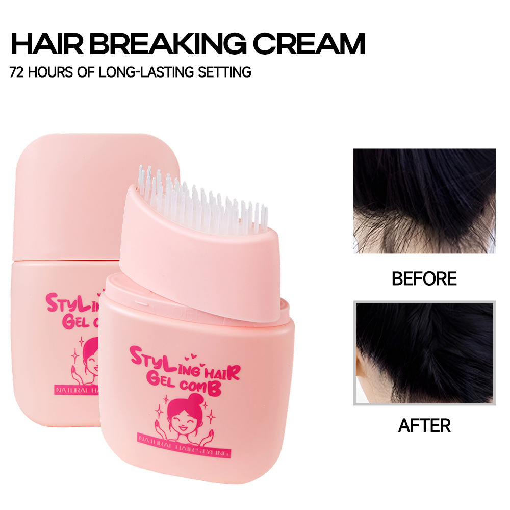 Cross-Border Exclusive Supply of Styling Comb, Hair Gel for Tidying up Stray Hair, Long-Lasting Styling Cream, Non-Greasy Styling Gel, Hair Brush for Stray Hair